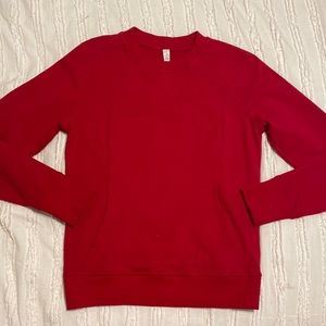 COPY - This is a red Lululemon Scuba Crewneck, size 4.